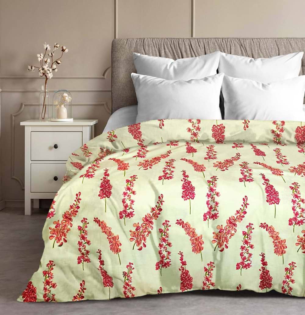 Підковдра двоспальна Zastelli бязева Дельфініум 200х220 см кремова (10875-000625)