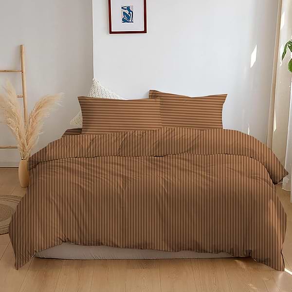 Фото - Комплект постільної білизни Zastelli 15-1511 Mahogany Stripe 1 cм бязь 75х210 Бежевий (21838)