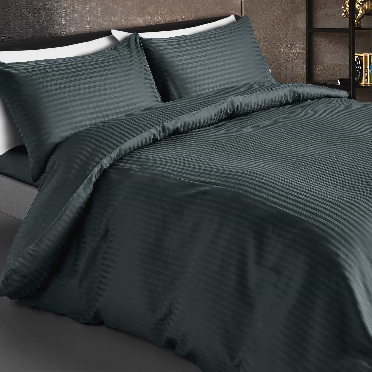 Комплект постельного белья Zastelli 17-4405 Grey Stripe сатин 175х210 Серый (21157)