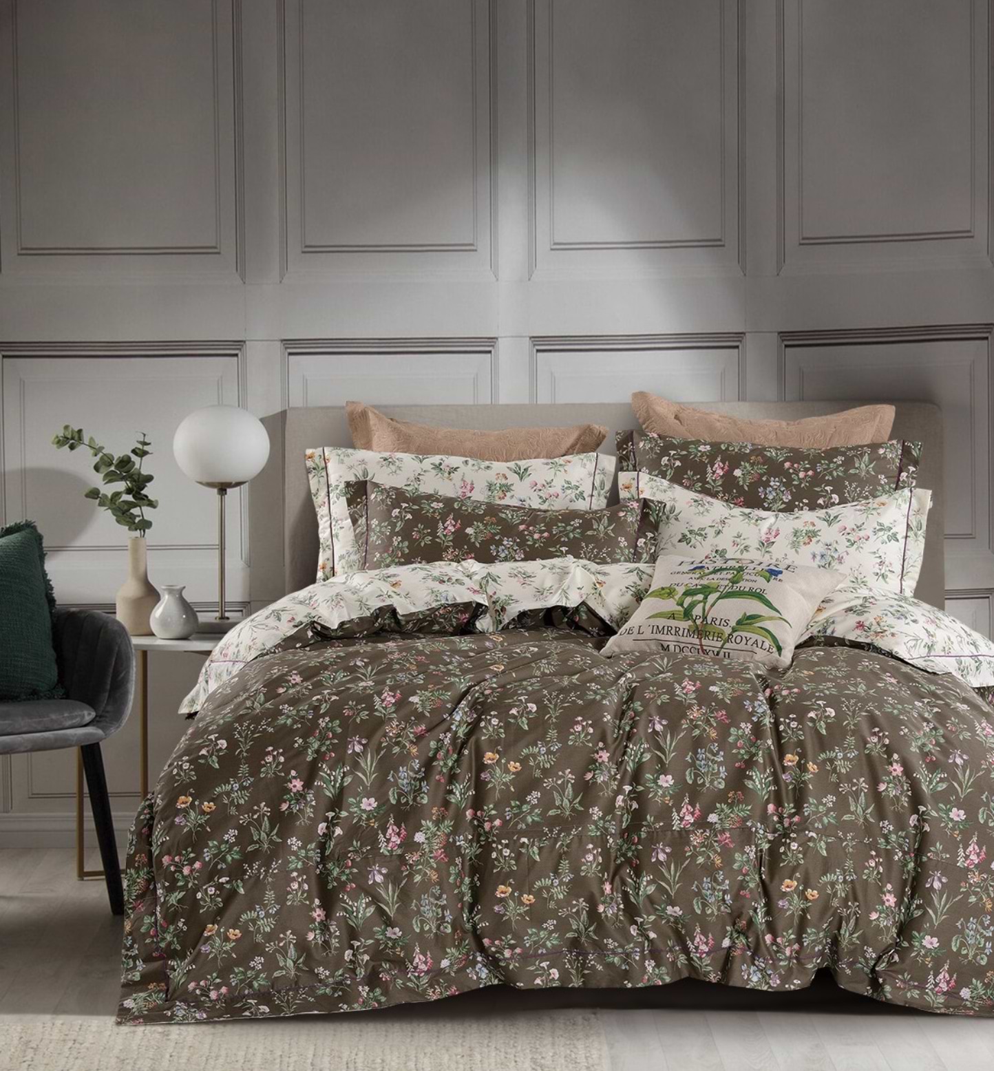 Комплект постільної білизни Word of Dream Преміум сатин 200х220 см коричневий (1984-1)