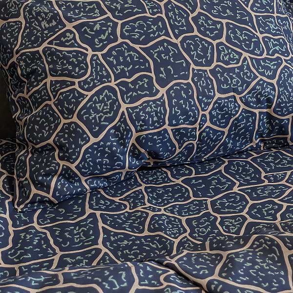 Фото - Комплект постільної білизни Zastelli Соти 09-50/30-0754 бязь 175х210 Синій (21415)