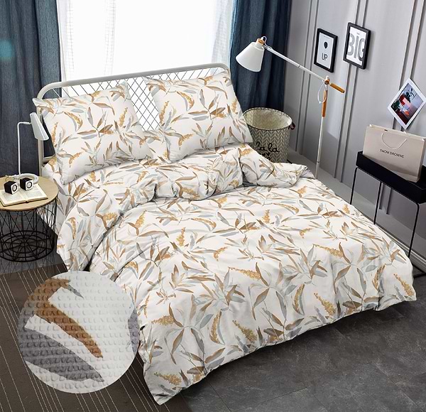 Фото - Комплект постельного белья Zastelli J3591-9 Листья золотое жатки 175х210 Разноцветный (22193)
