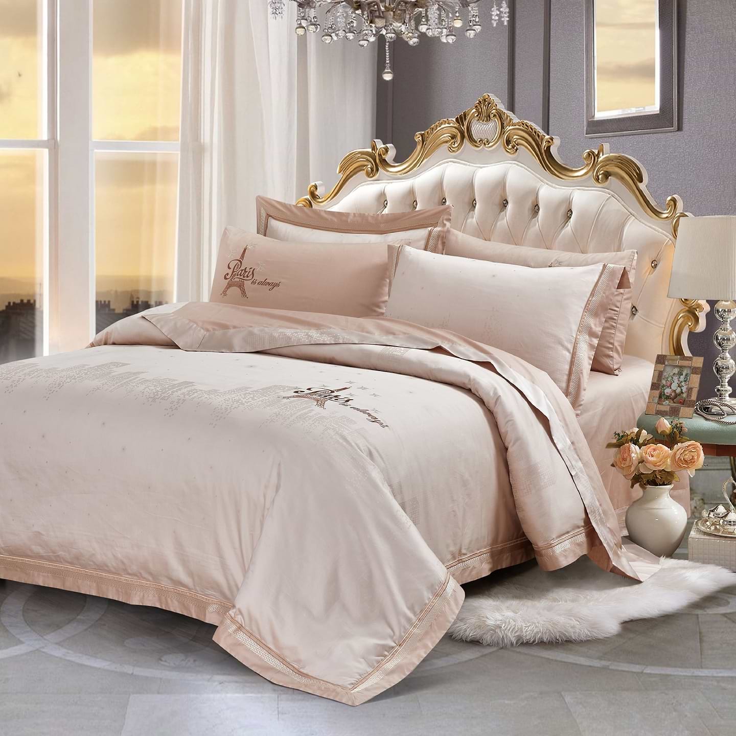 Комплект постельного белья Word of Dream 8 Париж жаккард 200х220 см бежевый (19304-19309)