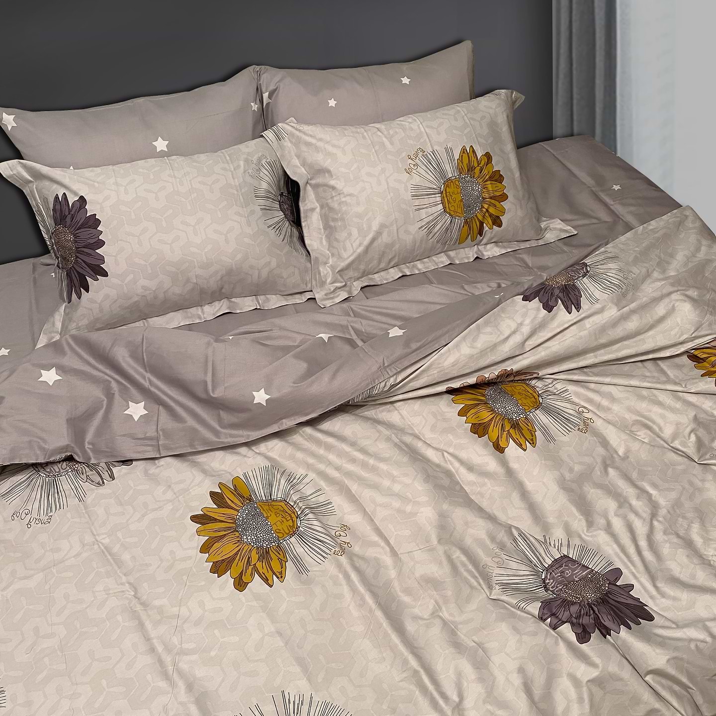 Комплект постельного белья Word of Dream Премиум сатин 200х220 см серый (1191А/1192В)