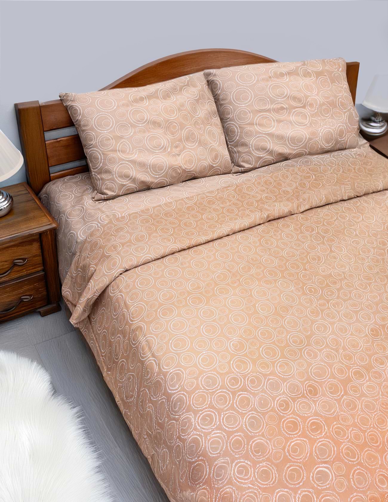 Комплект постельного белья Zastelli BUBBLE BEIGE бязь 200х220 см коричневый (16285)