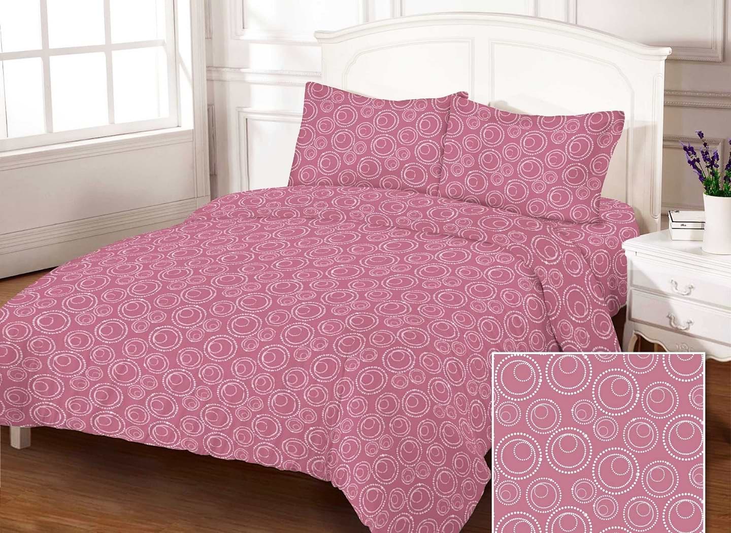 Комплект постільної білизни Zastelli Bubble Plum бязь Gold USA 200х220 см рожевий (18076)