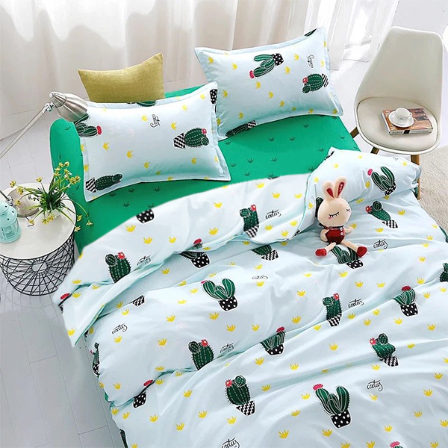 Купити Комплект постільної білизни Zastelli Cactus бязь 200х220 см зелений (18308) - Фото 1 Комплект постільної білизни Zastelli Cactus бязь 200х220 см зелений (18308) - Фото 1