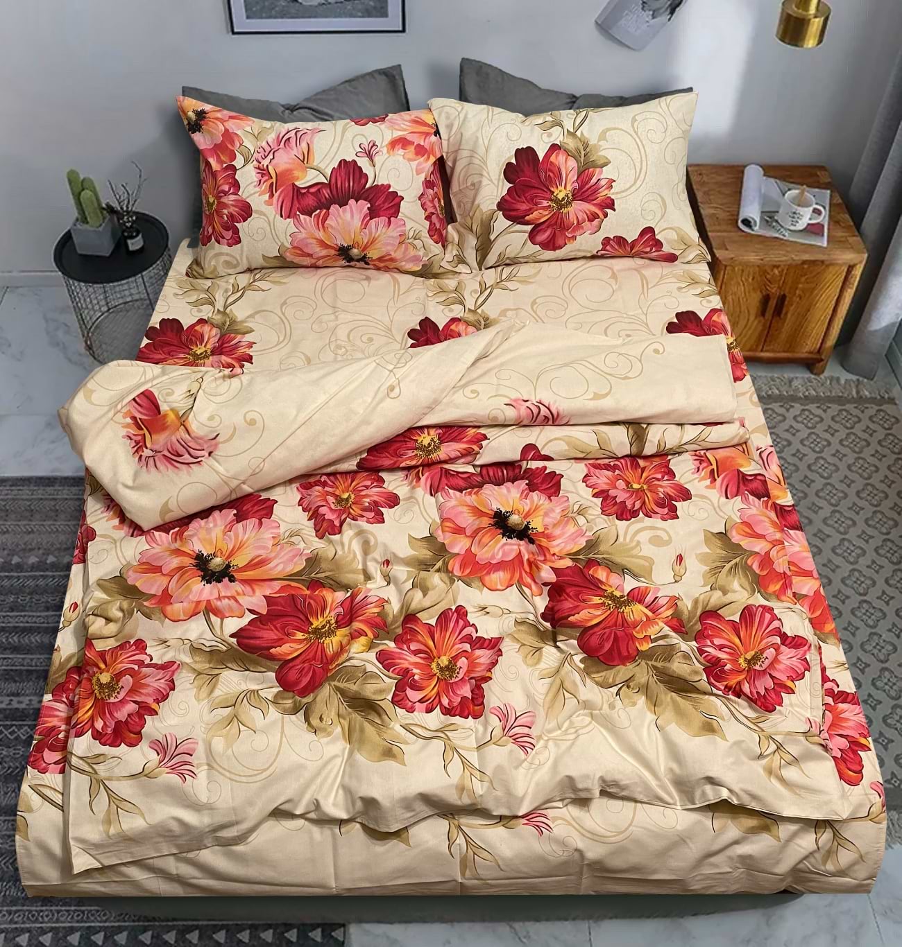 Комплект постельного белья Zastelli 9322 Али маки бязь 200х220 см коричневый (15396)