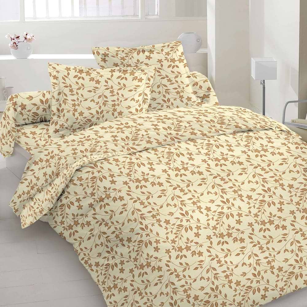 Комплект постельного белья Zastelli Бежевые цветочки бязь 200х220 см бежевый (20126)