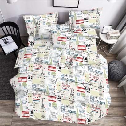 Комплект постельного белья Zastelli London безь 200х220 см белое (20394)