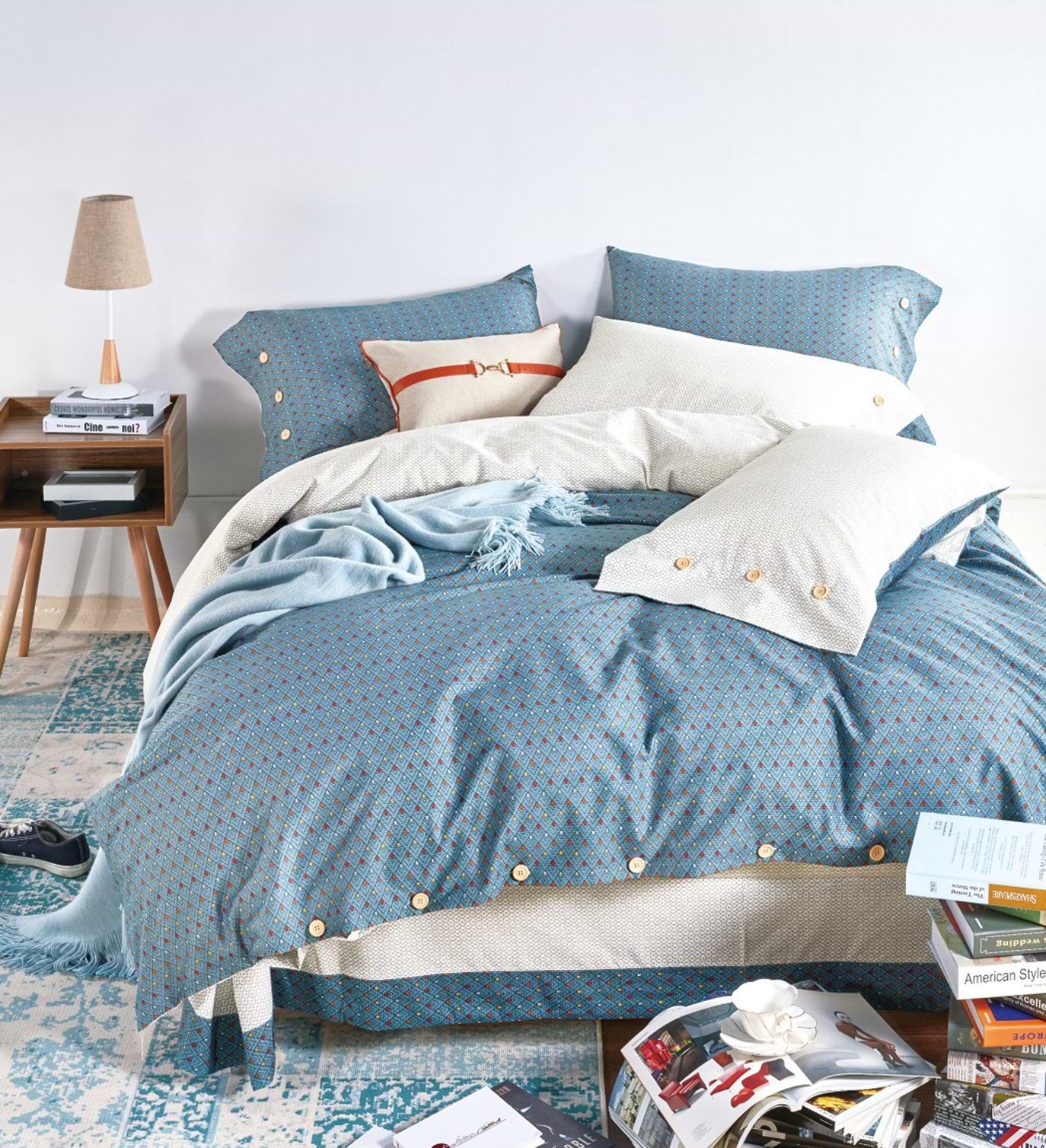 Комплект постельного белья Word of Dream 5656 Сатин 150х215 Синий (14474)