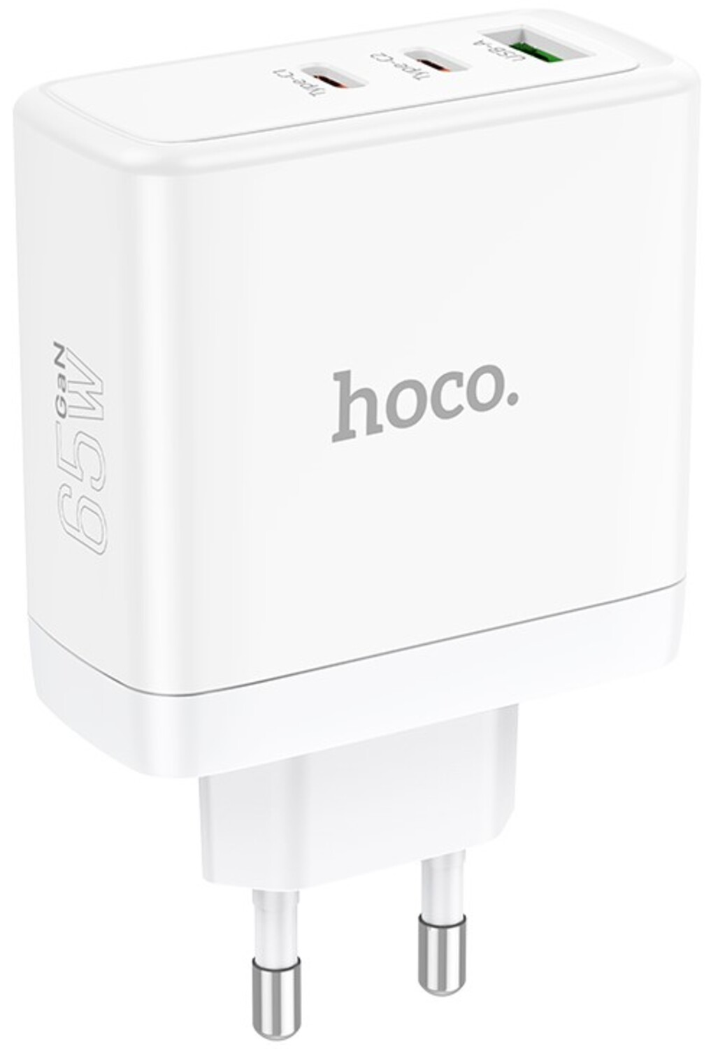 Мережевий зарядний пристрій HOCO N30 Glory PD65W three-port (2C1A) White (6931474784155)