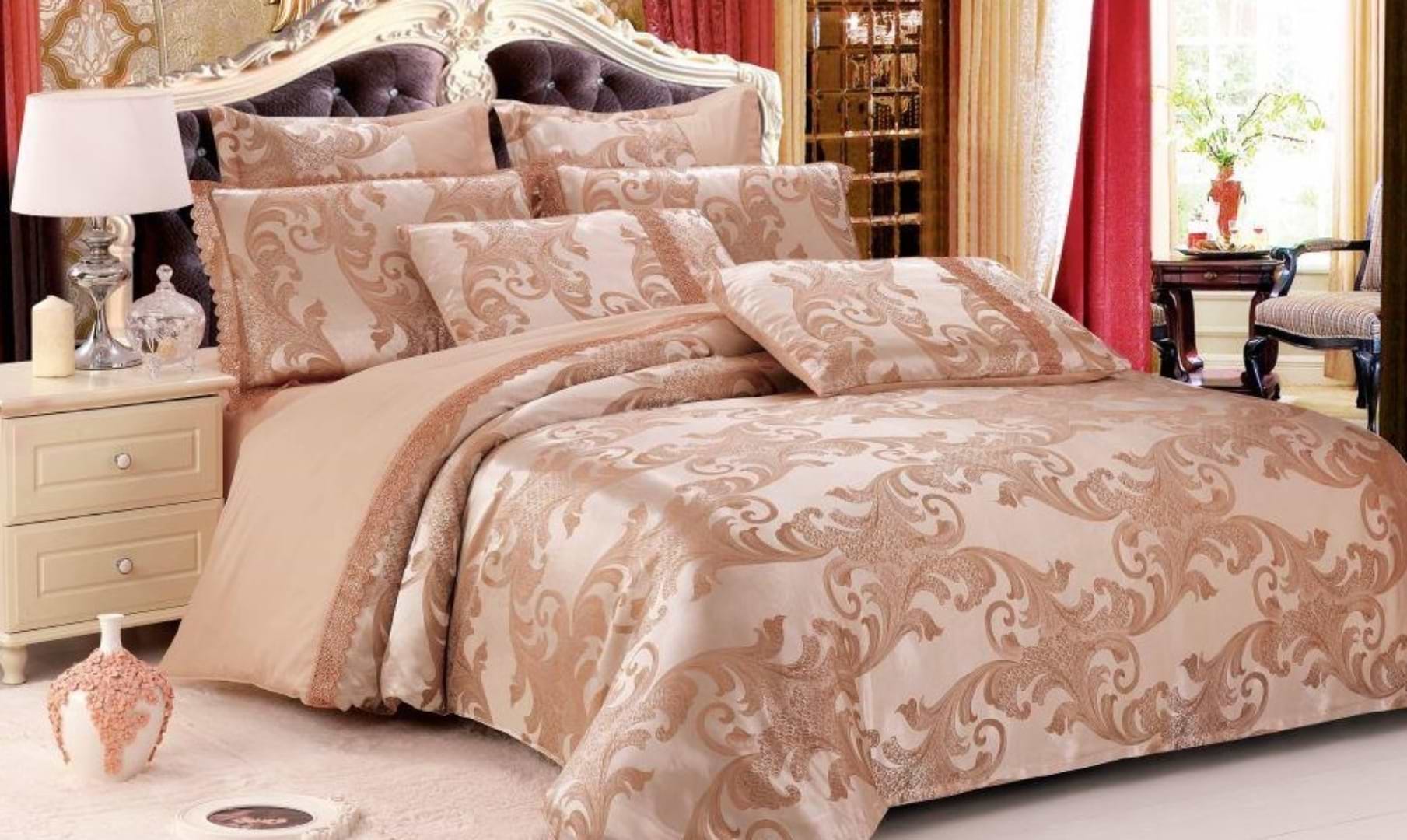 Комплект постельного белья Word of Dream JQ35 Жаккард 2х145х215 Коричневый (13756)