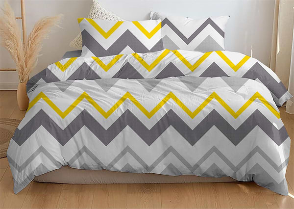 Фото - Комплект постельного белья Zastelli ZIGZAG желто-серый бязь 175х210 (22599)