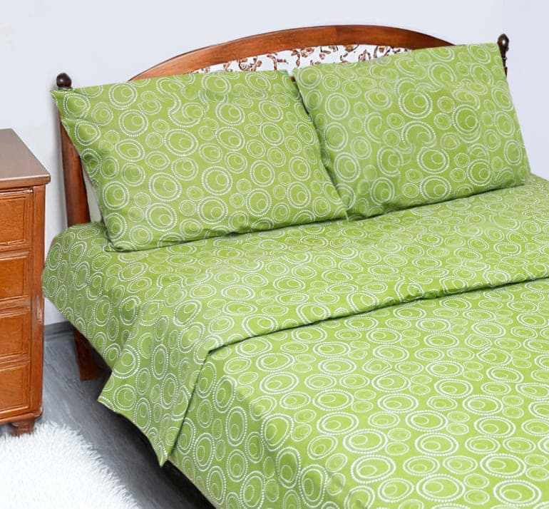 Комплект постельного белья Zastelli BUBBLE GREEN  бязь 175х210 Зеленый (16301)