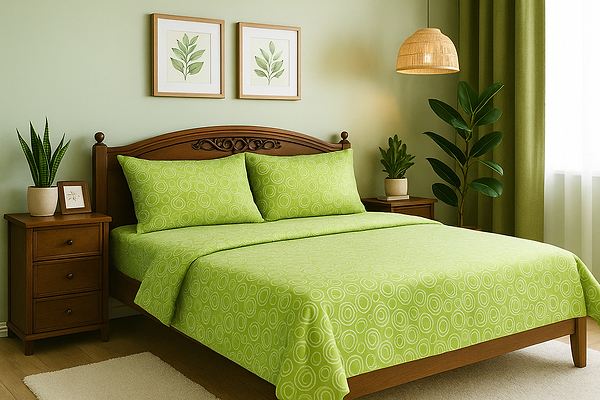 Фото - Комплект постільної білизни Zastelli BUBBLE GREEN  GOLD USA бязь 175х210 Зелений (16300)