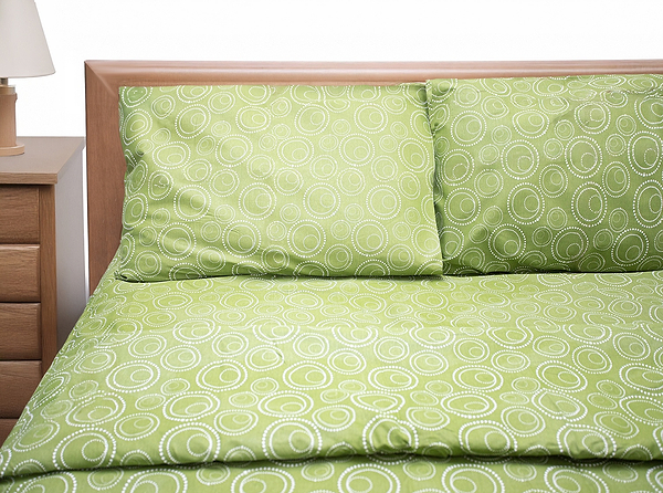 Фото - Комплект постільної білизни Zastelli BUBBLE GREEN  GOLD USA бязь 175х210 Зелений (16300)