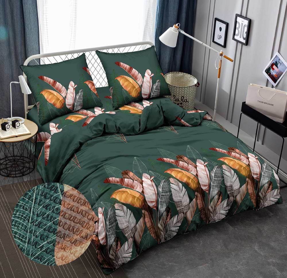 Комплект постільної білизни Zastelli J1750-11 Золоте листя жатка 145х210 Різнокольоровий (22102) - Фото 1