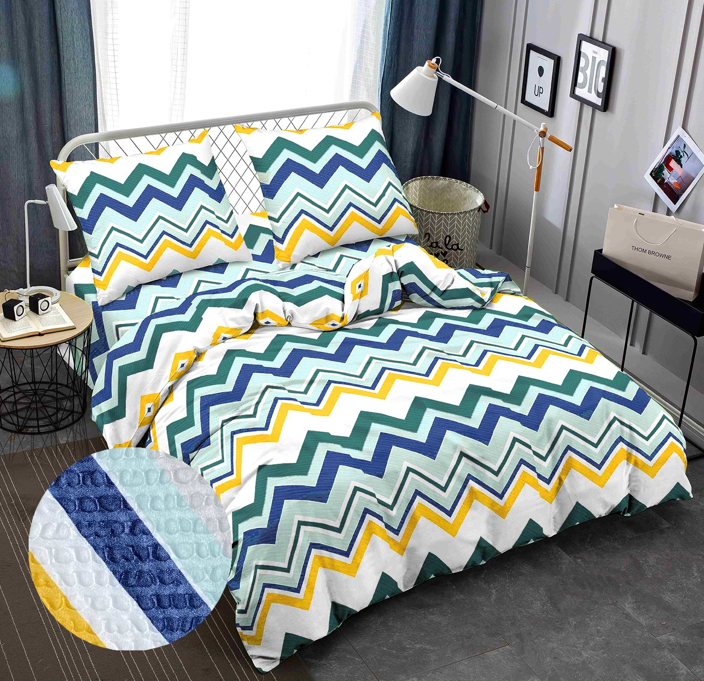 Комплект постельного белья Zastelli J1885-5 Зигзаг жатка 175х210 Разноцветный (22052)