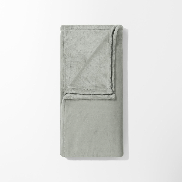 Фото - Плед евро Lelit гладкокрашеный СЕРО ЗЕЛЕНЫЙ Фланель 200/220 (1198373)