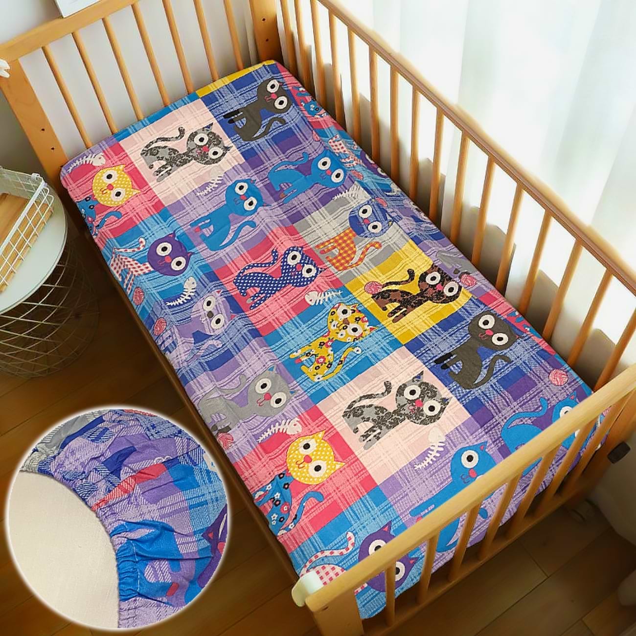 Простирадло дитяче Zastelli Cats бязь еліт 60х120 (11100-001104)