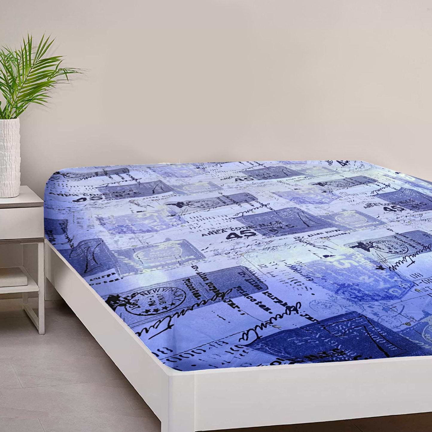 Простирадло двоспальне Zastelli 25127 180х210 см Синя (14757)