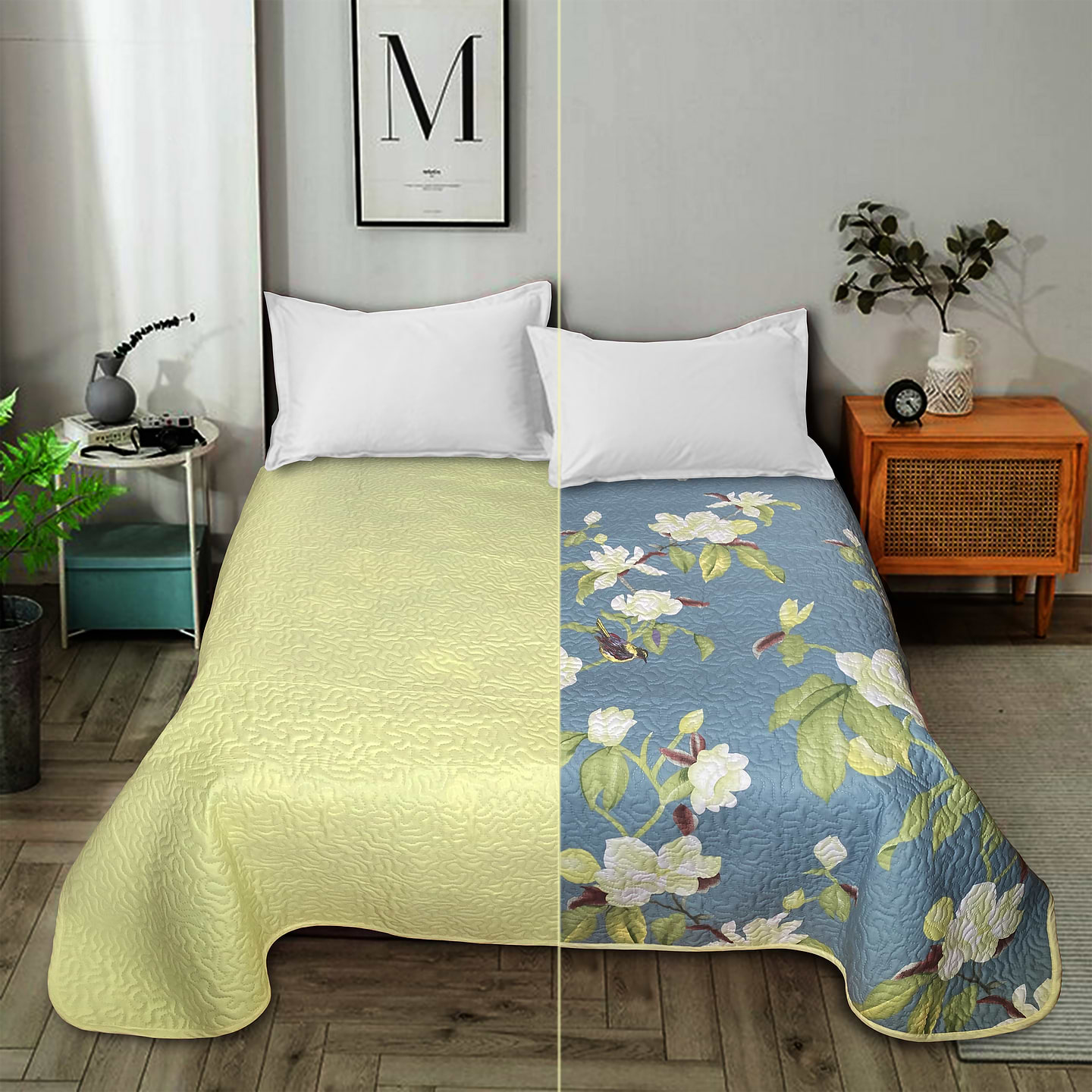 Покривало полуторне Zastelli двостороннє Пташка Y20955/ 12-0525 145х210 см (20455)