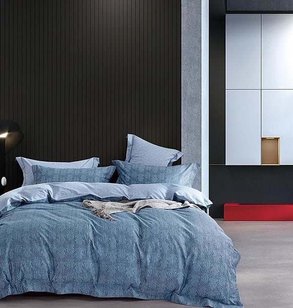 Фото - Комплект постельного белья Word of Dream дизайнерский ВХ685 Премиум сатин 2х150х215см синий (20022)