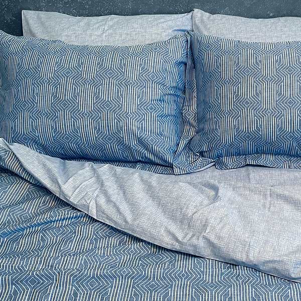 Фото - Комплект постельного белья Word of Dream дизайнерский ВХ685 Премиум сатин 2х150х215см синий (20022)