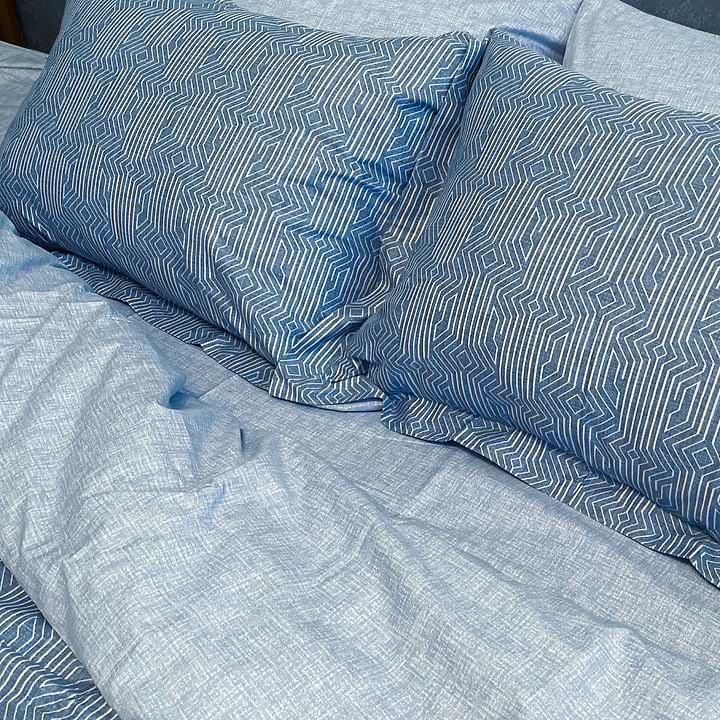 Фото - Комплект постельного белья Word of Dream дизайнерский ВХ685 Премиум сатин 2х150х215см синий (20022)