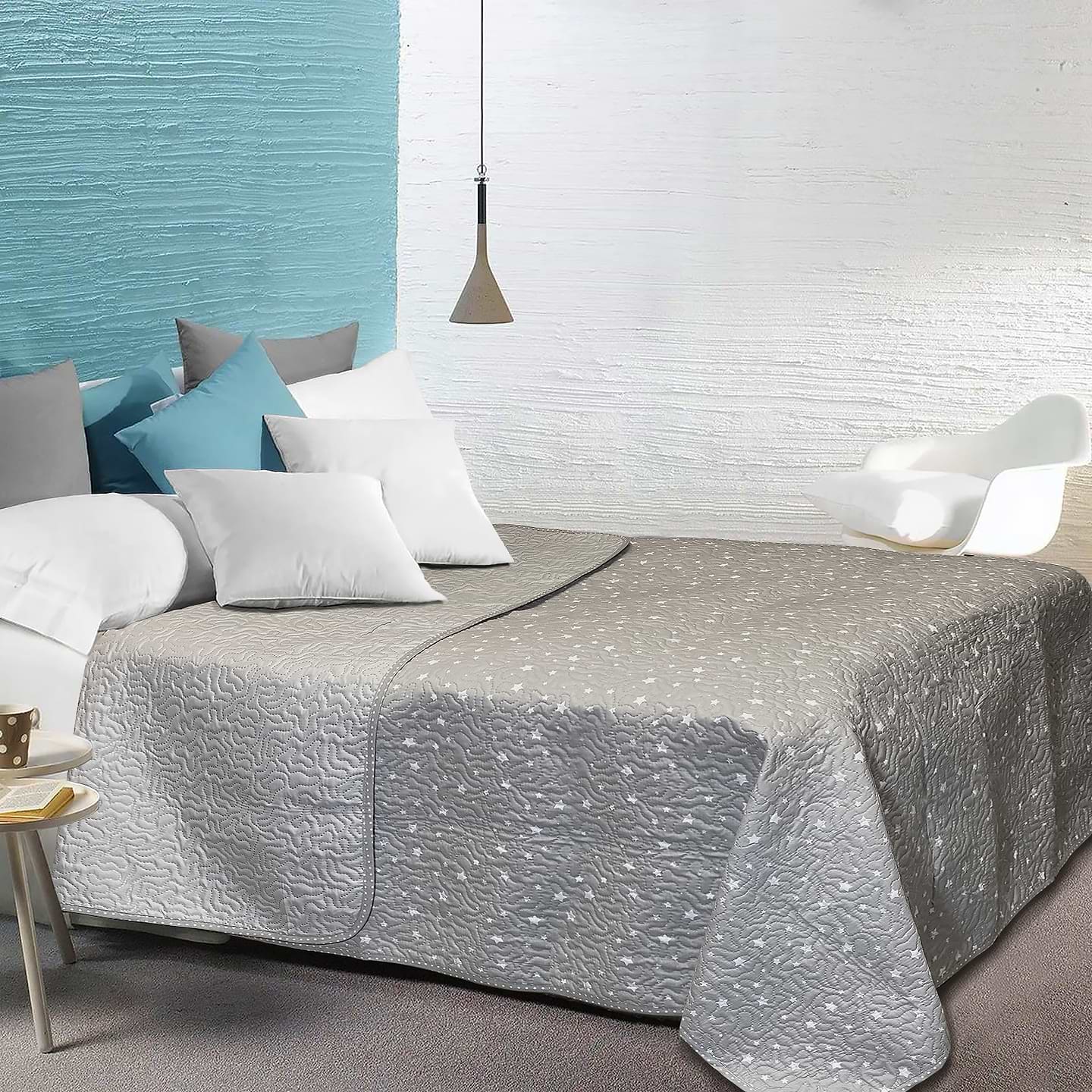 Покривало двоспальне Zastelli двостороннє Зоряне Небо 130/14-4102 сірий 200х210 см (20300)