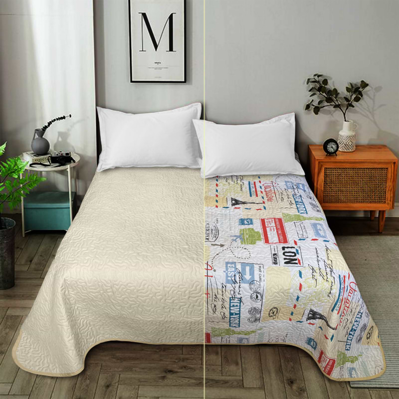 Покривало полуторне Zastelli двостороннє Міста London/ 12-0712 145х210 см молочне (20456)
