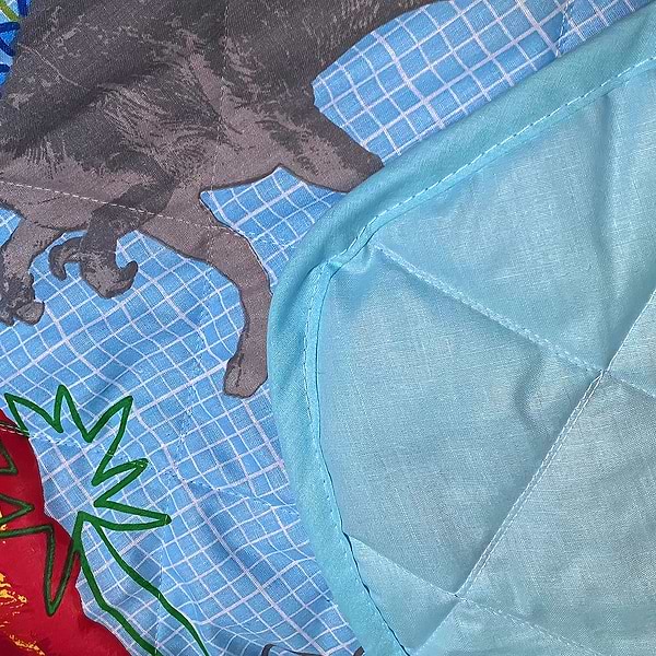 Фото - Покривало дитяче Zastelli стьобане Динозаврики 14638/12-4608 Clear Water 160х210 см бязь (21254)