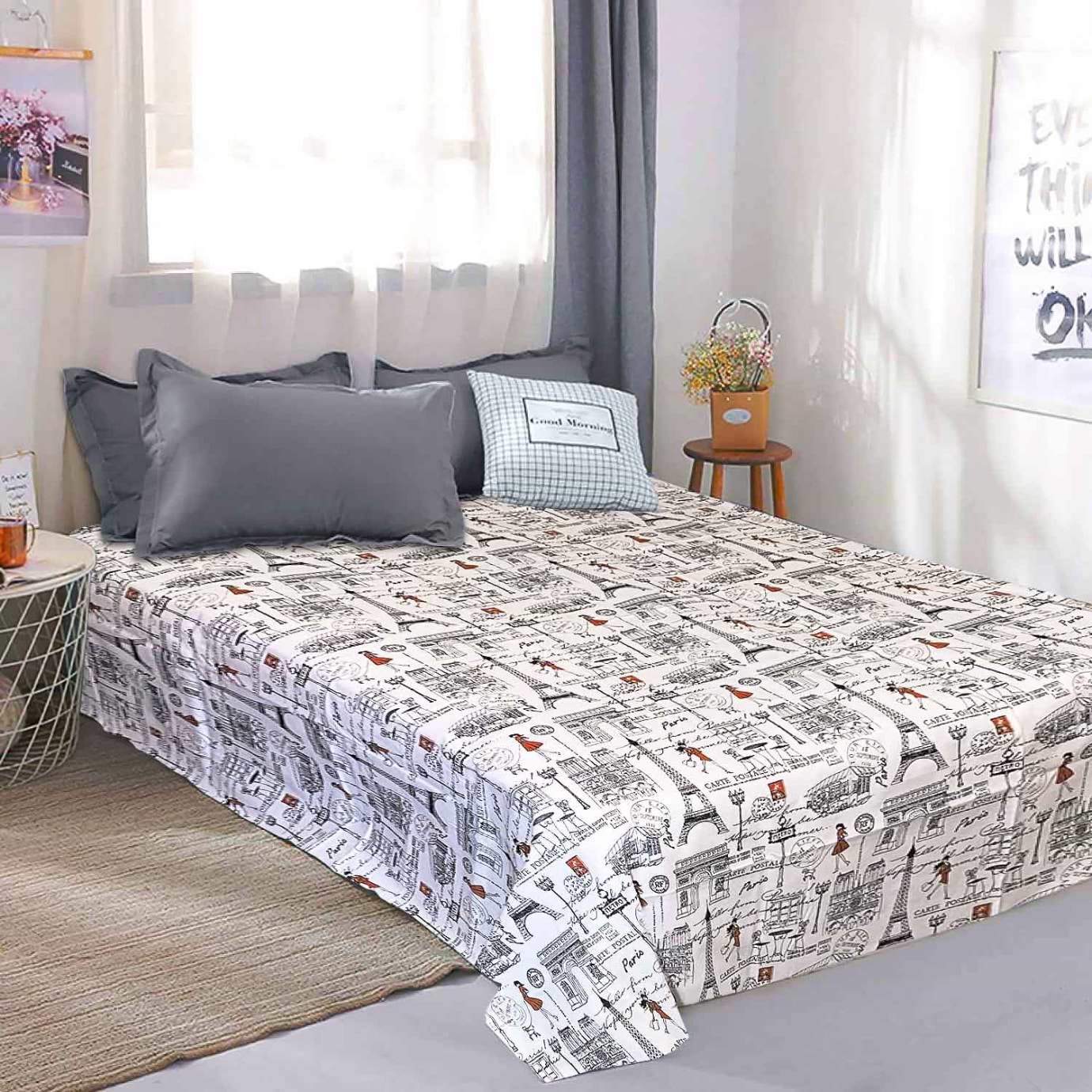 Простынь двуспальная Zastelli бязь 102 Париж 180х210 см (14855)