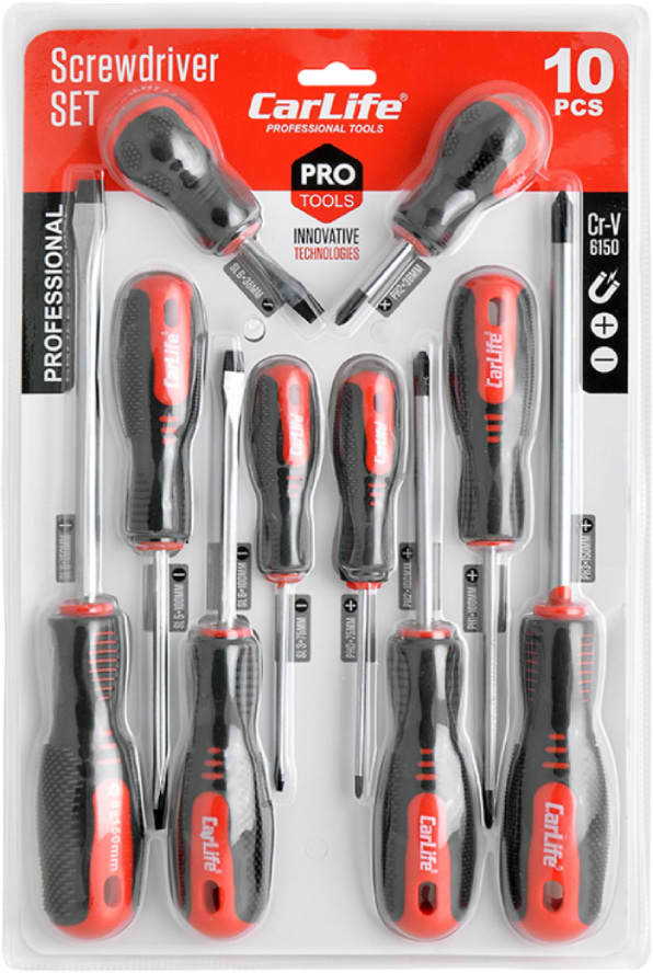 Набір викруток CarLife Cr-V 6150 10 шт. (WR6910)