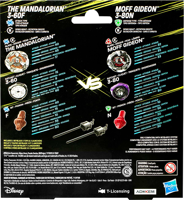 Фото - Набор волчков Hasbro из двух волчков Звездных Войн и пускового устройства серии "БейБлейд Х" (G0279_F9589)