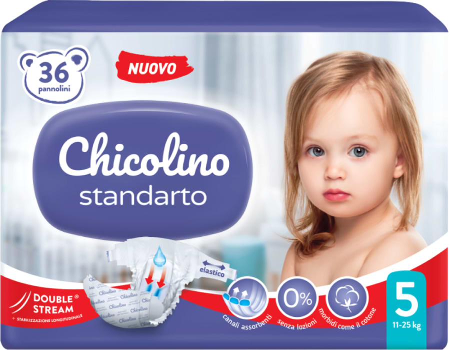 Одноразові підгузки Chicolino 5 (11-25кг) 36 шт. MIDDLE Standarto (4823098410553)