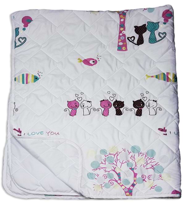 Ковдра дитяча літо Zastelli Кошенята 105х145 см біла (12707)