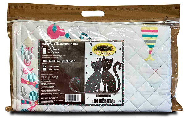 Фото - Одеяло детское лето Zastelli Котята 105х145 см белая (12707)