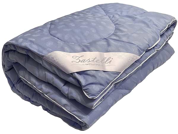 Фото - Ковдра всесезонна двоспальна євро Zastelli Лебединий пух Blue тік 200х220 блакитна (19054)