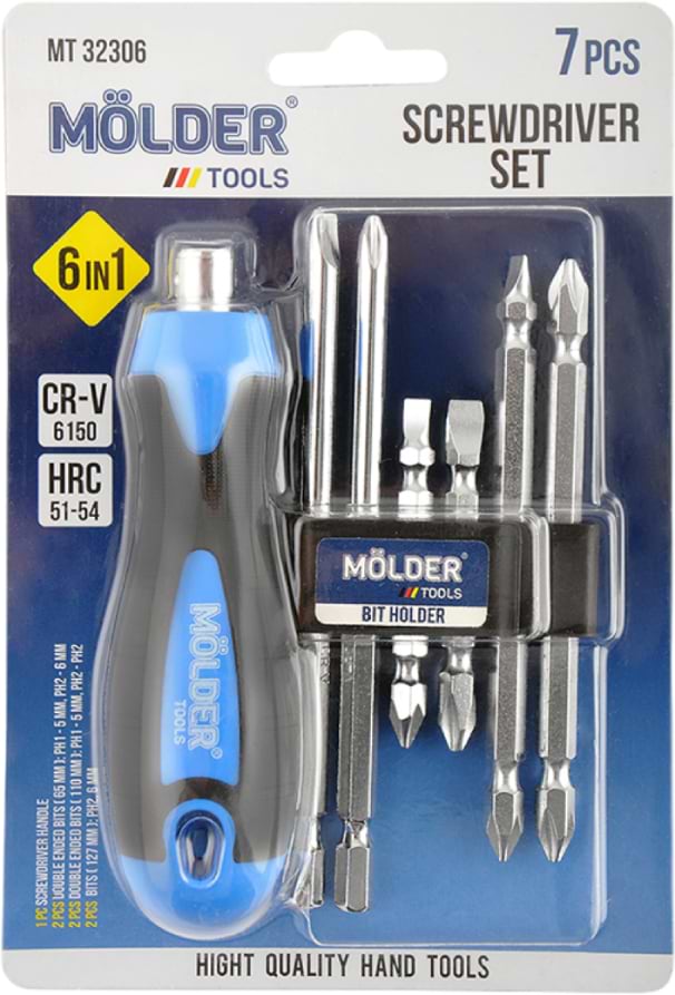 Отвертка со сменными битами Molder 6 в 1 (MT32306)