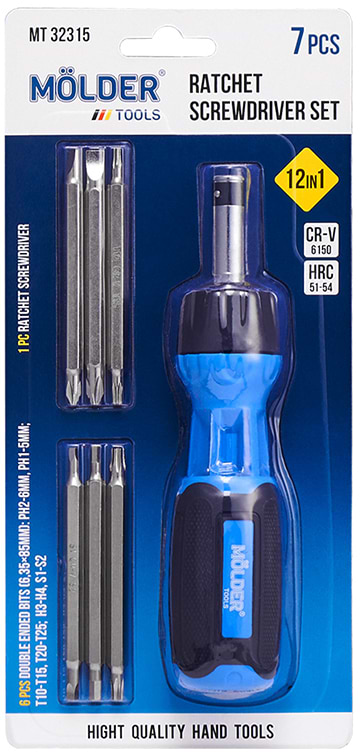 Фото - Викрутка зі змінними бітами Molder 12 в 1 (MT32315)
