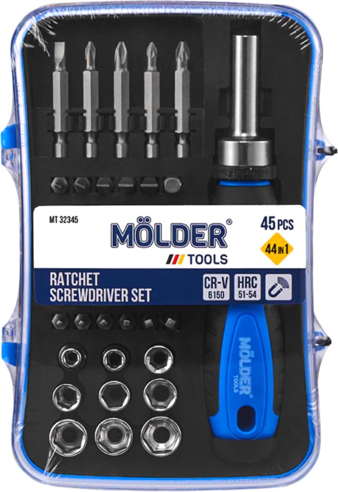 Викрутка зі змінними бітами Molder 45 шт. (MT32345)