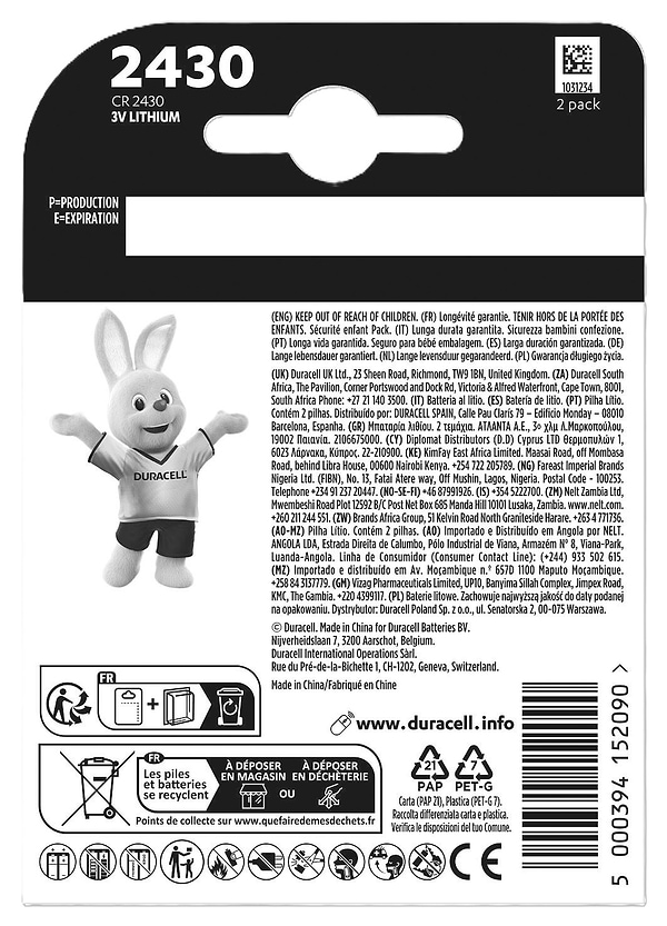 Фото - Батарейка Duracell DL2430 DSN 2 шт. (5012262)