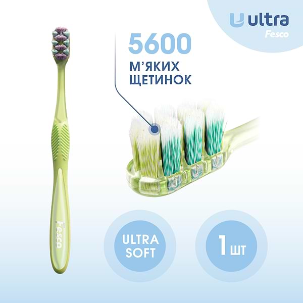 Фото - Зубна щітка Fesco Ultra Multibrush Light Green (4820204702113)