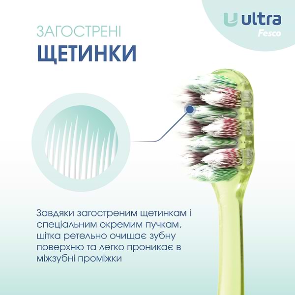 Фото - Зубна щітка Fesco Ultra Multibrush Light Green (4820204702113)