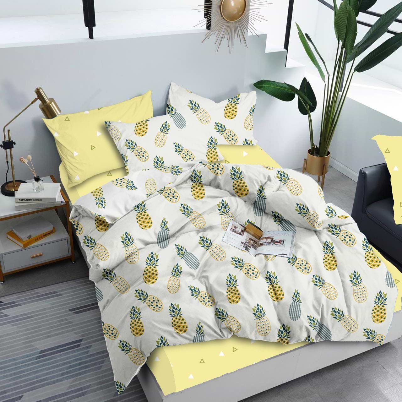 Комплект постельного белья Zastelli Ананасы бязь 2х145х210 Желтый (18613)