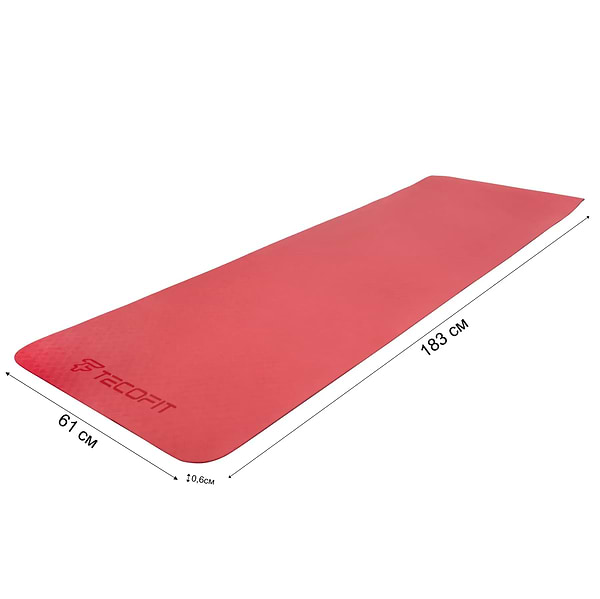 Фото - Коврик для йоги и фитнеса TECOFIT Dual Color TPE Mat 183х61х0.6 см Red/Black (TOP18013825/2)