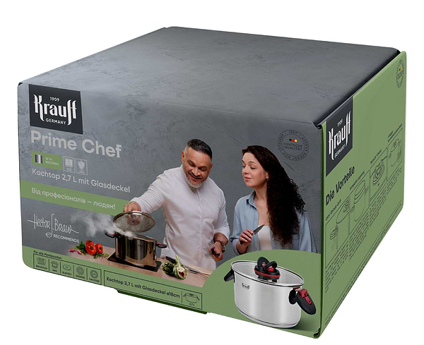 Фото - Кастрюля Krauff 2.7 л Prime Chef зі скляною кришкою (26-303-019)
