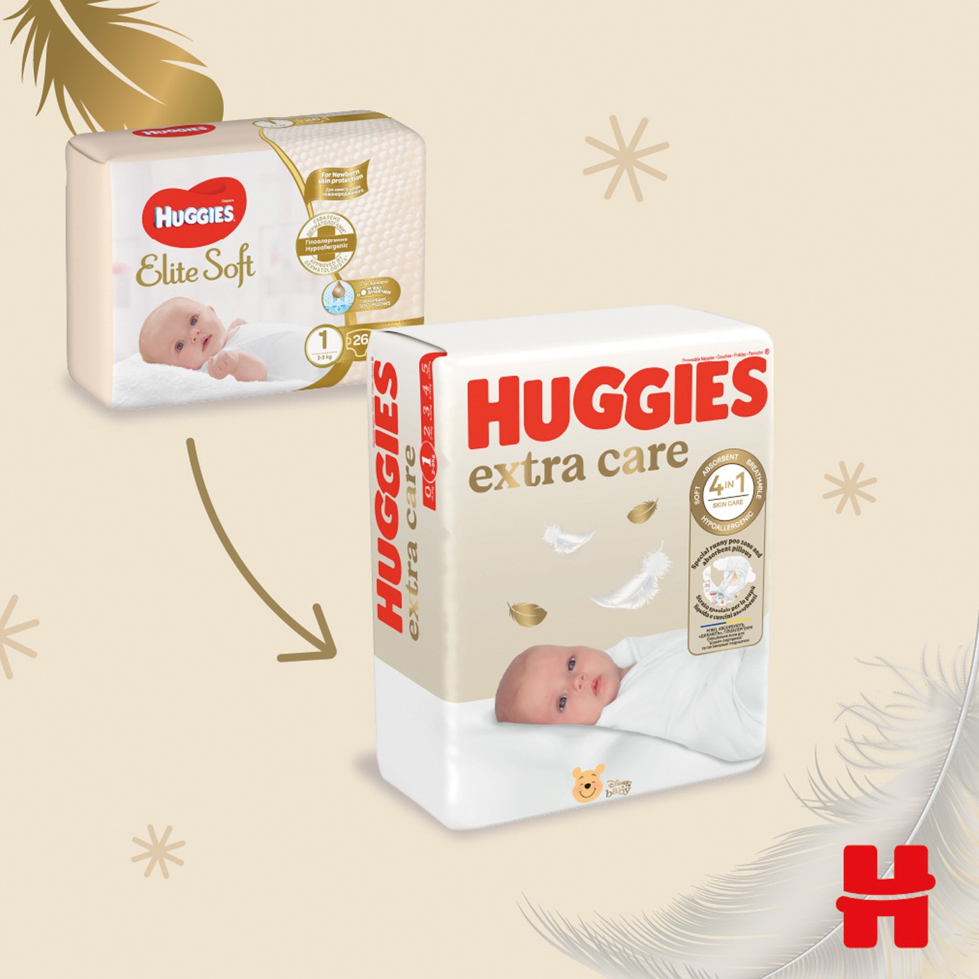 Фото - Одноразовые подгузники Huggies Extra Care Размер 0 (< 3,5 кг), 25 шт. (5029053548647)